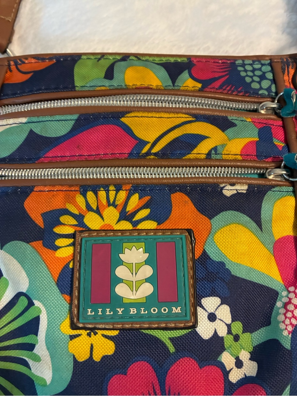 Lily Bloom Navy Multi Floral Crossbody Purse